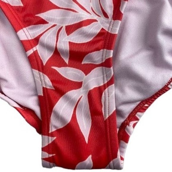 Women's Plus Size Hipster Bikini Bottom Medium Coverage Red Floral 3XL 24W/26W - Picture 7 of 9